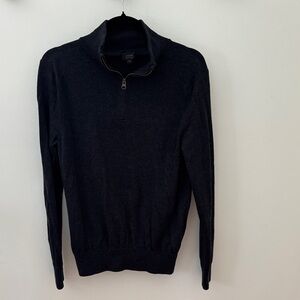 Men's Black Quarter-Zip Sweater